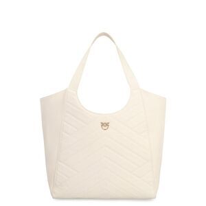PINKO Quilted Leather Tote Bag Women WHITE Totes